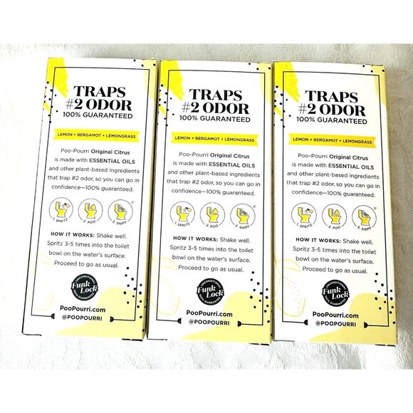 NEW! Poo Pourri Toilet Spray Before You Go Original Citrus 3 Bottles 2 oz ea - Picture 4 of 8